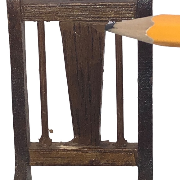 Set of 3 Miniature Dollhouse Wooden Dining Room Chairs - Picture 11 of 13